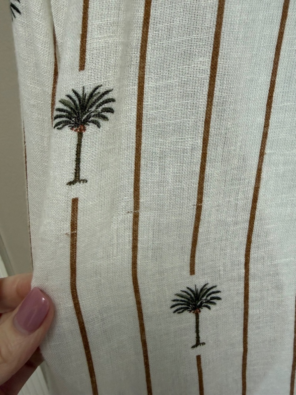 RAILS Charli Linen Blend Long Sleeve Button Front Shirt Ivory Stripe Palms Sz XS - Picture 15 of 16